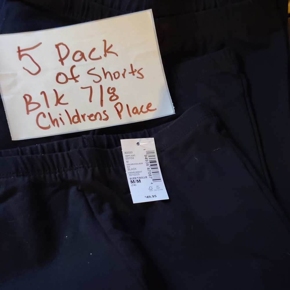 The Children's Place Black Kids Shorts - 5 Pack